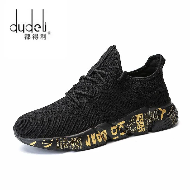 Men Damping Vulcanize Shoes Male Letters Design Mesh Sneakers Male Outdoor Walking Shoes Tenis Lace Up Vulcanize Zapatos Size 48