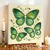 Green Butterfly DIY Pearl Painting Kit with Frame 30x30cm Pearl Gem Paintings Picture Arts Craft for Adults/Beginners Gift Home Wall Decor