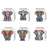 6pcs/set DIY Special-shaped Diamond Painting Wall-mounted Key Hook Kit (Elephant)