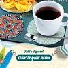 6Pcs/set Diamond Painting Wooden Mandala Coaster Cup Cushion With Holder