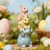 3D Stacking Rabbit Silicone Candle Mould DIY Easter Casting Tools Reusable Handmade Easter Soap Mould Desktop Ornament Silicone Moulds For Candle Making Craft Festival Decoration