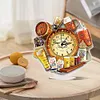 (US Local)5D DIY Special Shape Diamond Painting Desk Ornament Handmade Clock Kit(Beer Time)
