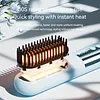 Cordless Hair Straightener Brush USB Rechargeable Portable Straightening Comb with 3 Temperature Settings & LED Display for Women Gift Idea for Home Travel