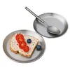 3Pcs Titanium Purification Plate Travel Tableware Stackable Camping Fruit Tray
