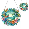 (US Local)Acrylic Special Shape Beach Parrots Double Sided Effect DIY Diamond Painting Art Pendant Kit