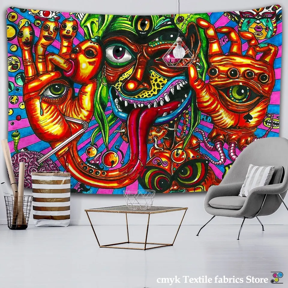alien witchcraft Tapestry Hippie Carpet Room Trippy Tapestry Wall Hanging Witchcraft tapiz Dropship hippie deco wall hanging