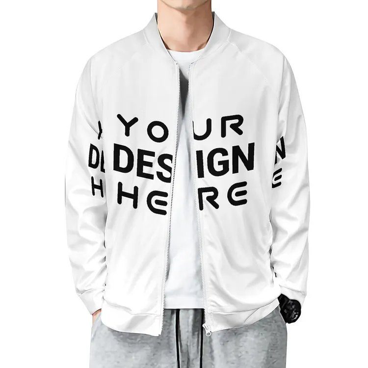 Personalized Design Men's WY10 Crew Neck Zipper Shirt Full Print