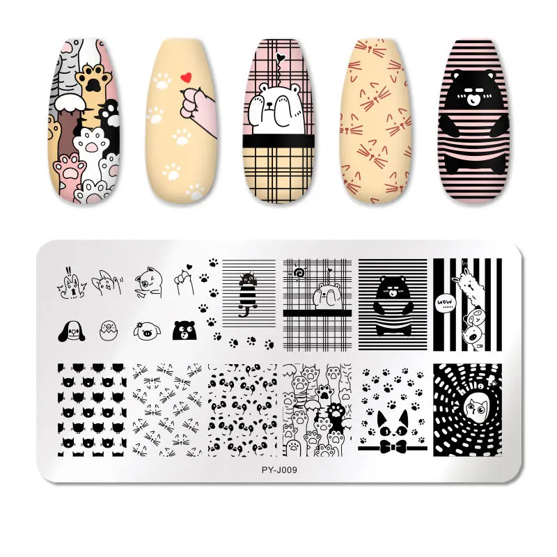 PICT YOU Nail Stamping Plates Flower Plant Pattern Nail Art Plate Stencil Stainless Steel Line Pictures Theme Image Plates Mold-Nail Inspo