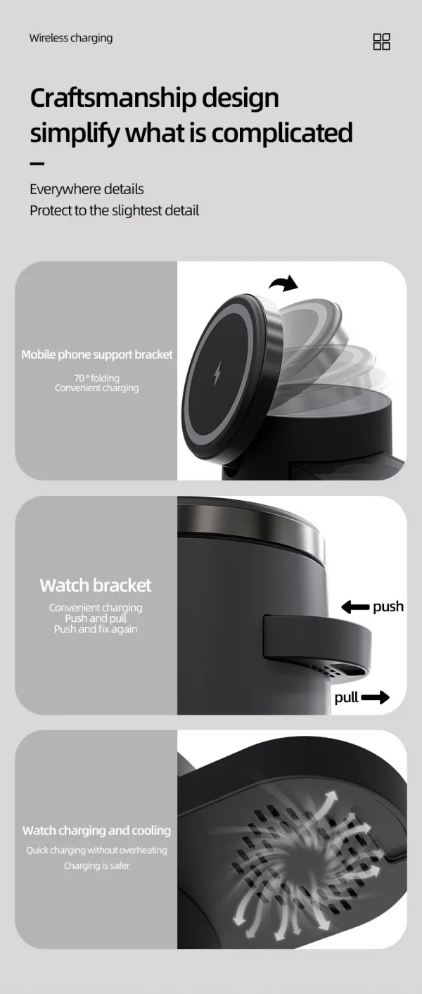 Magnetic 3-in-1 Wireless Charger