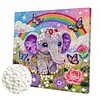 DIY Pearl Painting Baby Elephant for Home Decor with Frame(25x25cm)