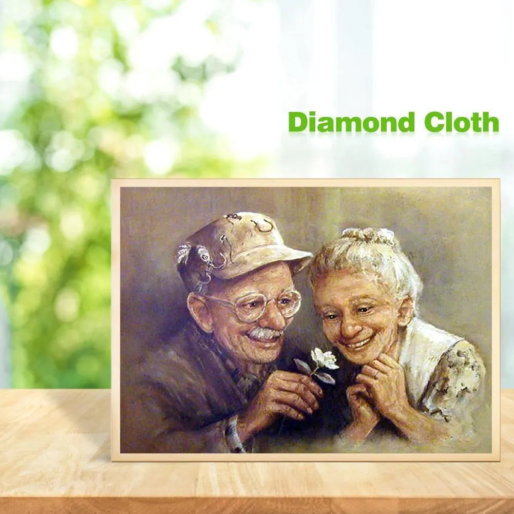Diamond Painting - Full Round Drill - Romantic Old Couple(30*40cm)