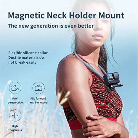 First Person POV Vlog Flexible Magnetic Bendable Selfie Neck Bracket