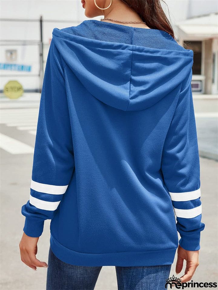 Sporty Zipper Long Sleeve Hoodies