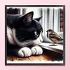 Cat And Sparrow-11CT Stamped Cross Stitch 40*40cm/15.75*15.75in