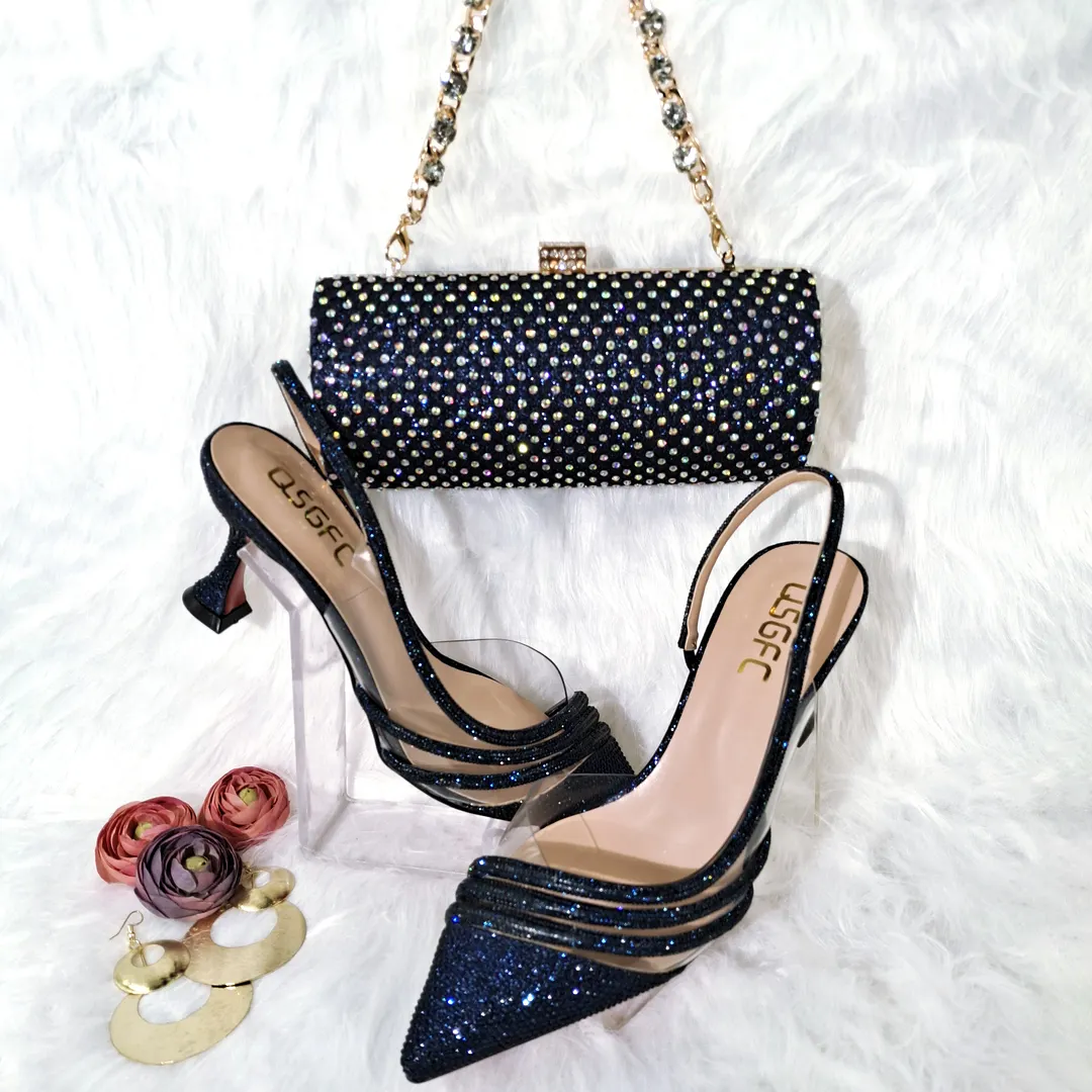 QSGFC Gold Comfortable streamline pointed stiletto noble ladies shoelace bag party shoe bag friend party shoelace bag