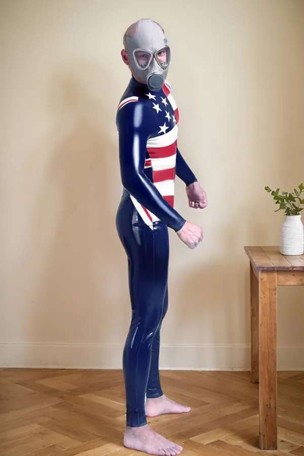 Men Latex Catsuits Alliance Back Zipper