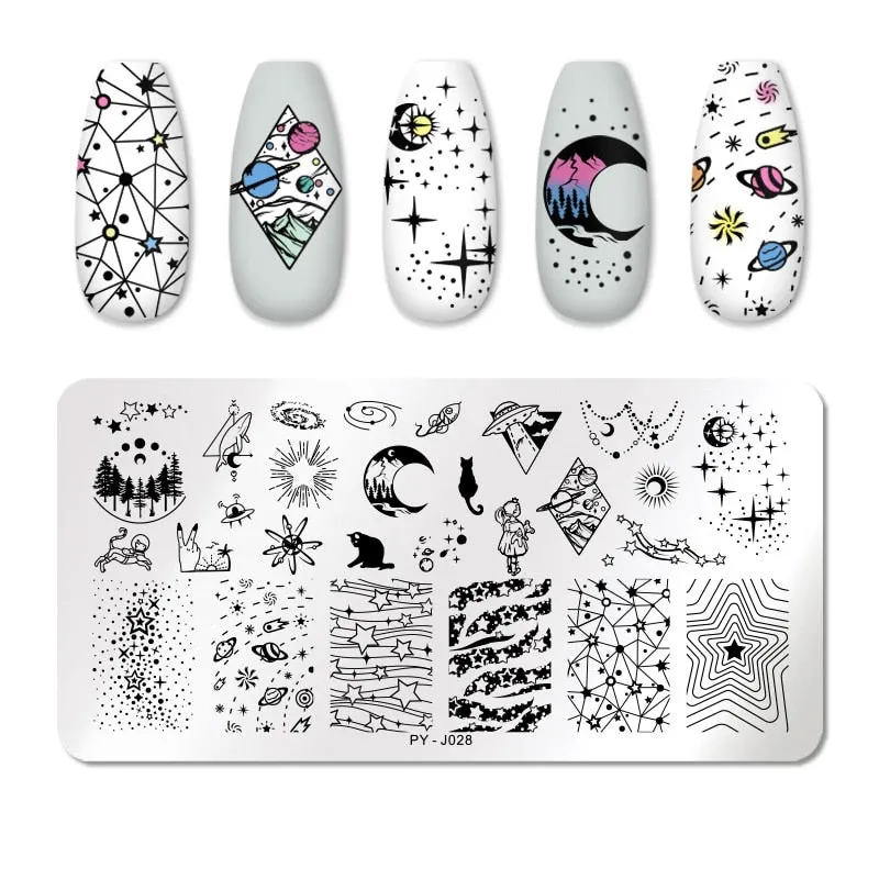 PICT YOU Nail Stamping Plates Flower Plant Pattern Nail Art Plate Stencil Stainless Steel Line Pictures Theme Image Plates Mold-Nail Inspo