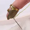 Copper Finger Thimble Hoop Cover Cross Stitch Finger Protective Cover (M)