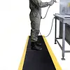 [US Local Warehouse] Anti Fatigue Mat 144x36inch Standing Work Mats Thick 3/4in Black with Yellow Border for Industrial and Commercial Workplaces