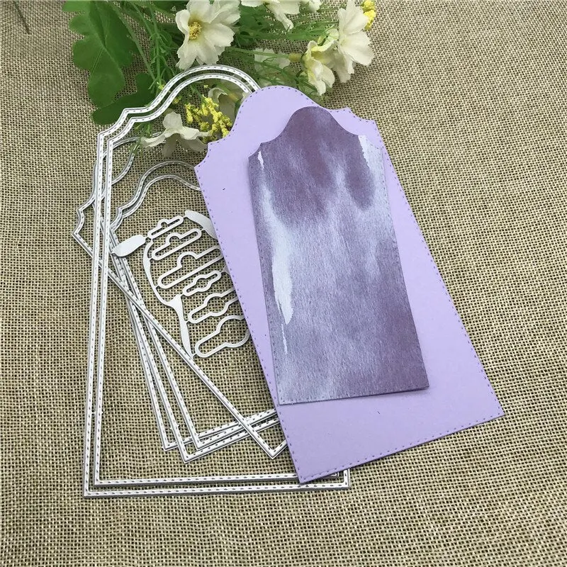 6Pcs Personality wallpaper background tag Metal Cutting Dies Stencils Die Cut for DIY Scrapbooking Album Paper Card  Craft
