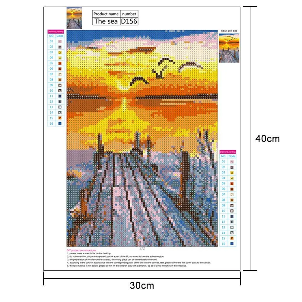 5D DIY Diamond Painting - Full Drill Round - The Sea