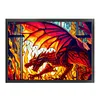 >SALE<Full Embroidery Cotton Thread 11CT Print Stain Glass Dragon Cross Stitch 60x45cm
