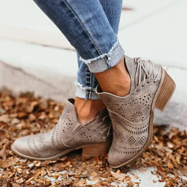Women Vintge Ankle Boots