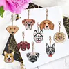 9Pcs DIY Diamond Painting Dog Keychain