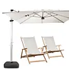 [US Local Warehouse] 2 Pack Shade Sail Poles 10FT Outdoor Sun Shade Poles 2.28in Diameter Heavy Duty Metal Post for Deck Patio Outside Backyard
