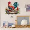 DIY Wooden Farm Rooster Diamond Painting Wall Hooks DIY Hook Kit