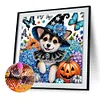 Diamond Painting-DIY Crystal Rhinestone Halloween Cats Dogs(40*40CM）