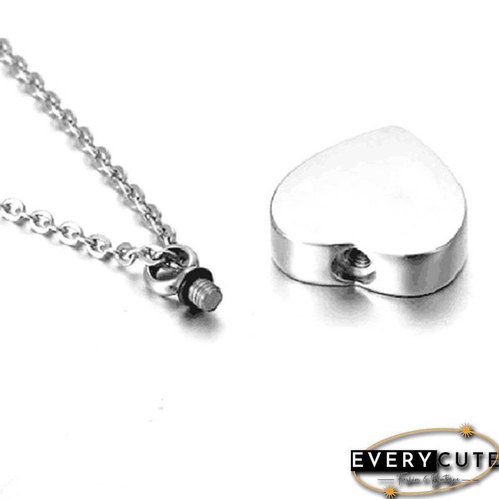 Always On My Mind Forever In My Heart Titanium Steel Funeral Cremation Heart Pendant Keepsake Urn Necklace For Ashes Memorial Jewelry Mementos With Funnel Kit