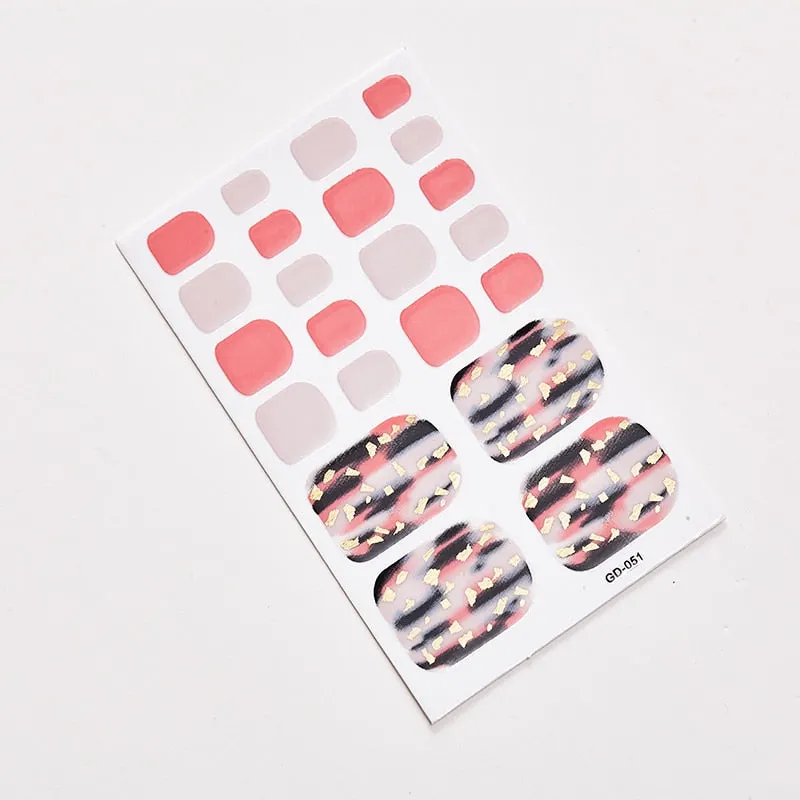 22 Tips/Sheet Shiny Nail Decoration Nail Adhesive Nail Accesoires Nail Art Decoration Nailart Sticker Adesivos Nail Tape