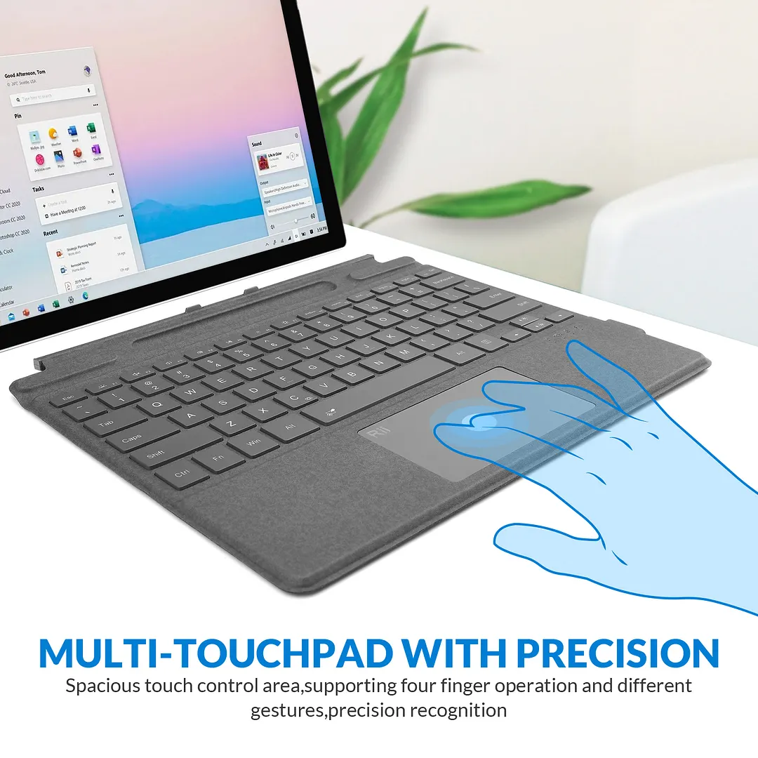 Rii SF108 Surface Pro Type Cover, Bluetooth Wireless Keyboard  Compatible Microsoft Surface Pro 8/9/x Only