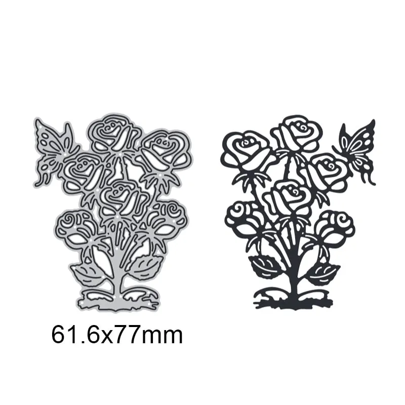 Rose Flower Butterfly  Metal Cutting Dies For DIY Scrapbook Cutting Die Paper Cards Embossed Decorative Craft Die Cut New