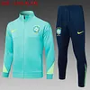 2024 Brazil Long Zipped Jacket West Lake Blue Football Shirt 1:1 Thai Quality