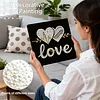 (25x25cm)DIY Pearl Painting Love Framed Handmade Pearl Material Art Kit Living Room Decor