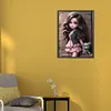 >SALE<5D DIY Full Round Drill Diamond Painting Curly Haired Big Eyed Girl Decor30x40cm