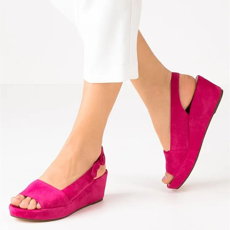 Customized thick-soled all-match wedge-heeled platform shoes Vdcoo