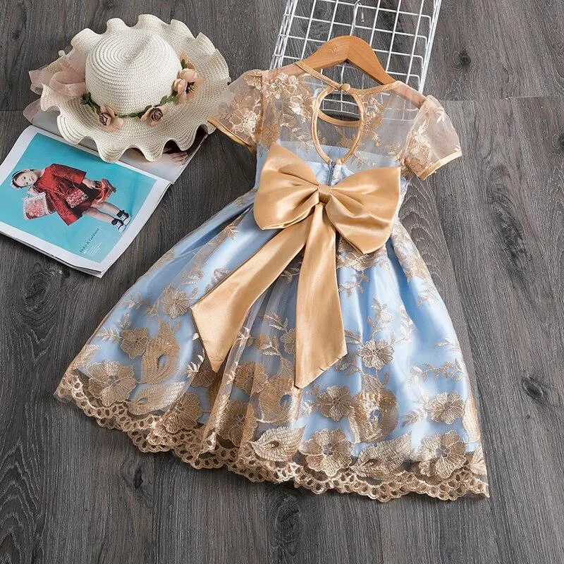 Summer Pink Girl Dress Cute Child Dress Child Girl Little Princess Dress for Wedding Party 1 2 3 4 5 6 7 8 9 10 years Baby Girls