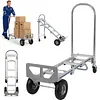 [US Local Warehouse] Convertible Hand Truck Alloy Fold Handcart Swivel Caster Tow Cart Cargo Trolley Convertible Hand Truck Dolly Cart With Wheels for Delivery Driver/Mover