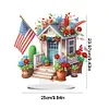 >SALE<American Flag Special Shape Diamond Painting Desktop Home Ornament (House 4)