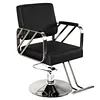 [US Local Warehouse] Hairdresser Barber Salon Chair Capacity 420 Lbs Barber Chair with Heavy Duty Hydraulic Pump 360 Swivel Adjustable Styling Equipment for Barbershop Home Hairdresser (Silver)