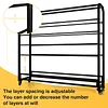 [US Local Warehouse] Fabric Roll Storage Rack with Wheel Large Textile Fabric Display Rack Floor-To-Ceiling Adjustable Hanging Rod Bracket Display Shelf Movable Organizer Holder for Curtain/Wallpaper/Tablecloth