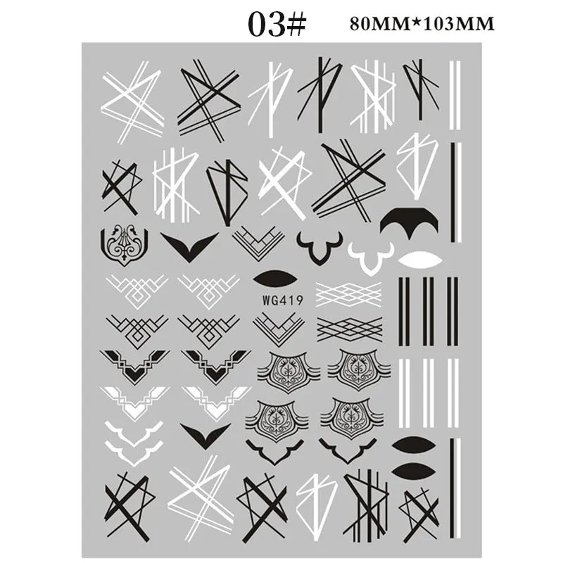 1 Sheet Christmas 5D Nail Stickers Gold And Sliver Snowflakes Transfer Nail Decals Slider Decoration For Manicuries