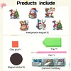 (US Local)6PCS  Xmas DIY Crystal Refrigerator Magnet for Decor (Christmas Snowman)