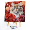 【Limited Stock Sale】（Big Size)Cat Flowers-Paint by Numbers Acrylic Painting 60*60CM