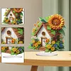 >SALE<Sunflower Cottage Acrylic Special Shape DIY Diamond Painting Desktop Ornaments