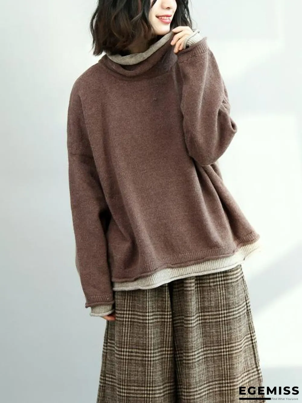 Loose Batwing Sleeves Knitting Sweater | EGEMISS