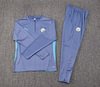 Joyfball 2024/2025 Manchester City Half-Pull Training Suit Grey Jersey 1:1 Thai Quality Set